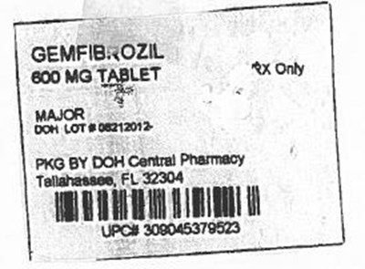 Gemfibrozil Tablets, Usp 600mg (Gemfibrozil 600mg Major)